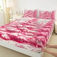 thumbnail image 3 of Manfei Pink Pine Full Size Sheets,Tropical Plant Bed Sheets,Natural Theme Sheet Sets For Kids,Microfiber Bedroom Decor,4 Pieces, 3 of 7