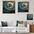 thumbnail image 3 of Designart "Majestic Motion In Teal I" Abstract Spirals Picture Framed Canvas Art Print, 3 of 5