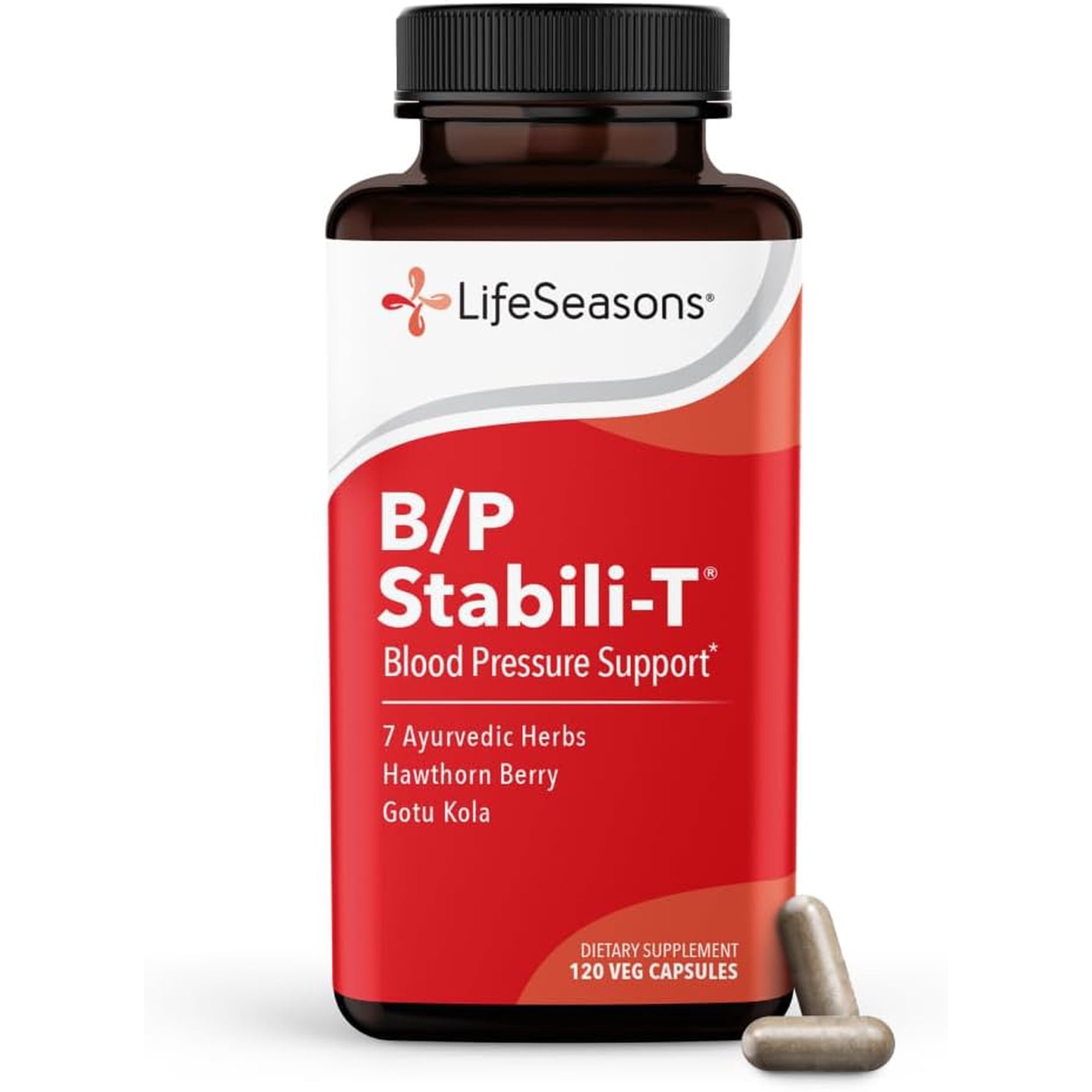 LifeSeasons B/P Stabili-T - Blood Pressure Support - Supplement for Healthy Heart & Circulation - Ashwagandha, Arjuna, Gotu Kola & Hawthorn Berry - 120 Capsules