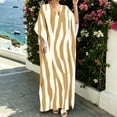 thumbnail image 6 of HAPIMO V Neck Print Batwing Sleeve Kaftan Maxi Dress Women Casual Dress for Beach Yellow XXXL, 6 of 7