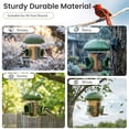 thumbnail image 3 of LONA Outdoor Tube Bird Feeder, 3-Compartment Hanging Bird Feeder with Weatherproof Dome & 3 Feeding Ports (Green), 3 of 13