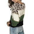 thumbnail image 3 of Gvmfive Women Color Block Leopard Print Drop Shoulder Long Sleeve Casual Loose Sweater, 3 of 4