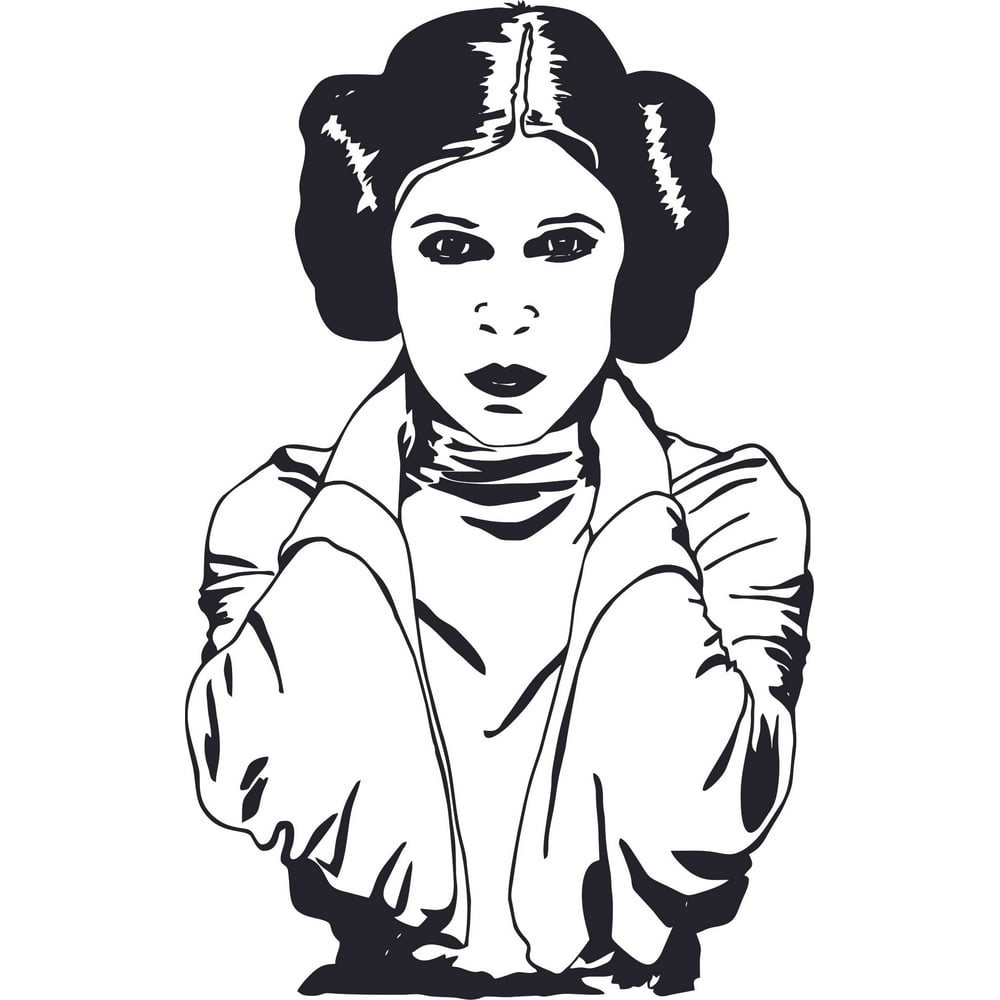 Princess Leia Star Wars Cartoon Character Wall Art Vinyl Sticker Design
