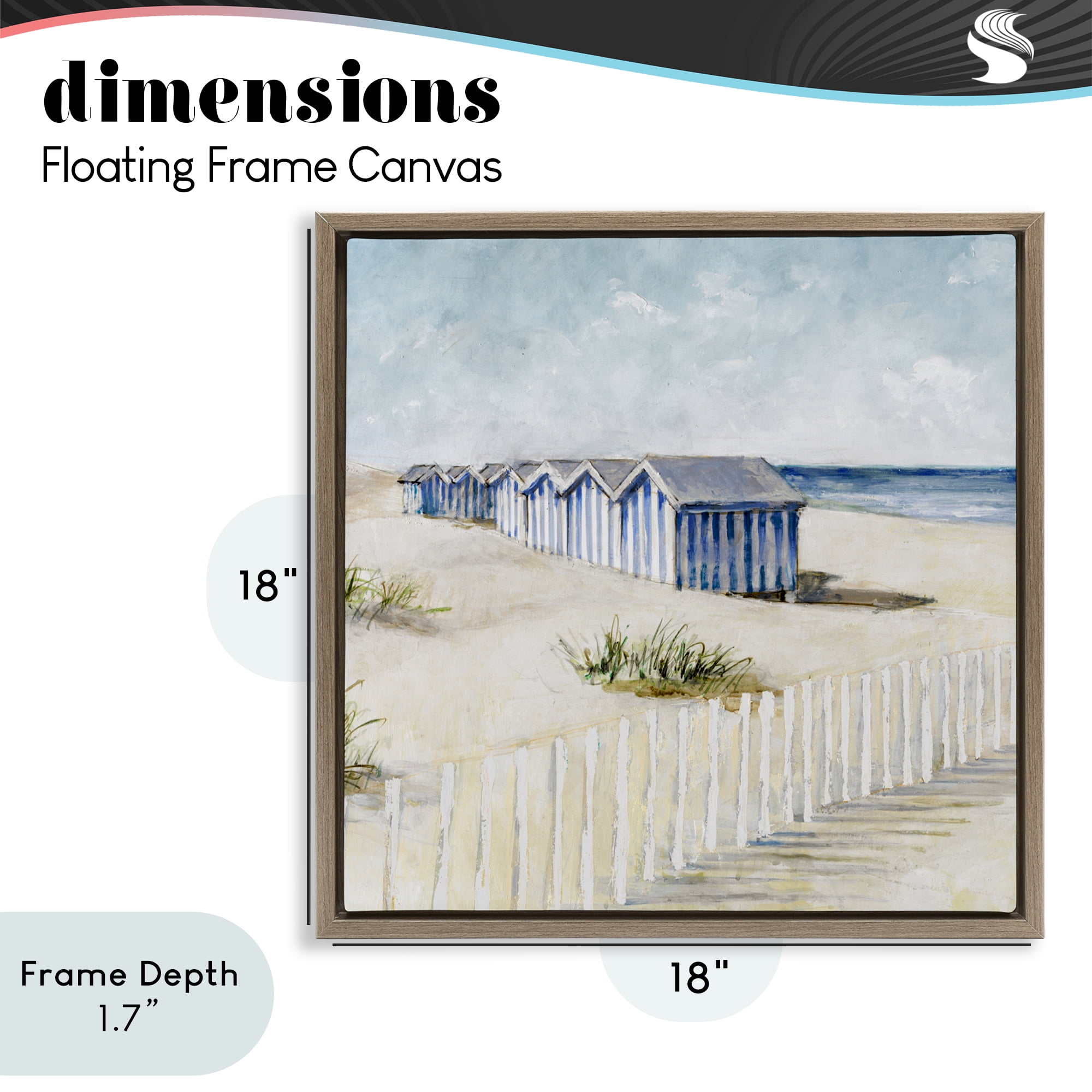 Stupell Industries Vintage Coastline Nautical Shacks Brown Framed Floater Canvas Wall Art, design by Lorenzo Collective
