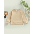 thumbnail image 3 of JYYYBF Infant Toddler Baby Boys Girls Sweatshirts Solid Color Crew Neck Long Sleeve Spring Autumn Winter Casual Pullovers Tops, 3 of 6