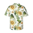 thumbnail image 4 of Xecao Watercolor Bright Sunflowers print Hawaiian shirt - a stylish short-sleeve button-down for men, perfect for casual beach and tropical outings., 4 of 9
