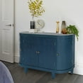 thumbnail image 3 of AENKYO Vintage Accent Cabinet with Carved Doors – Stylish Sideboard Buffet for Living Room & Entryway, Dark Blue, 3 of 8