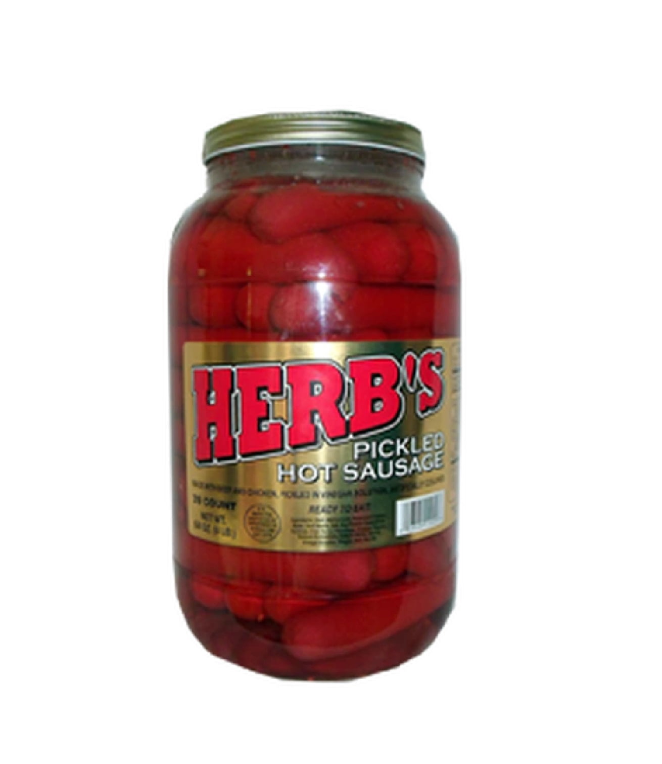 Herb S Red Hot Pickled Sausage Gallon Jar 39 Count Beef Chicken Walmart Com Walmart Com