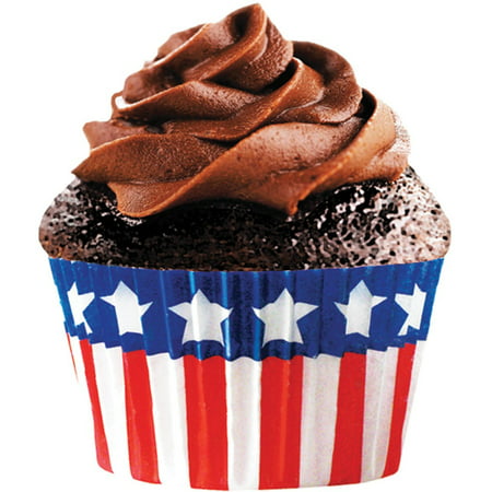 BKCUP-8834 Standard Cupcake Baking Cup, Stars and Stripes, 32-Pack, This package contains 32 standard 2 Inch cup By Cupcake Creations Ship from (Best Cupcakes To Ship)