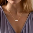 thumbnail image 2 of Gold ladies pearl necklace, 14K gold plated ladies multi-layer pearl necklace, fashion simple herringbone chain ladies pearl necklace jewellery gift, 2 of 6