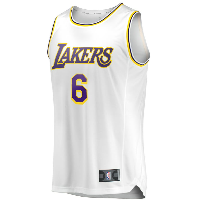 Men's Fanatics Branded LeBron James White Los Angeles Lakers 2021/22 #6  Fast Break Replica Player Jersey - Association 