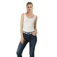 thumbnail image 6 of Falari Womens Stretch Belt Adjustable Web Belt Metal Buckle All Occasion Dress Belt - Light Gray, 6 of 7