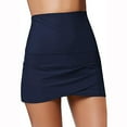 thumbnail image 2 of Women's High Waist Tulip Hem Shirring Swim Skirt Swimsuit Bikini Bottom, 2 of 5
