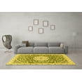 thumbnail image 3 of Ahgly Company Machine Washable Indoor Rectangle Medallion Yellow Traditional Area Rugs, 2' x 4', 3 of 4