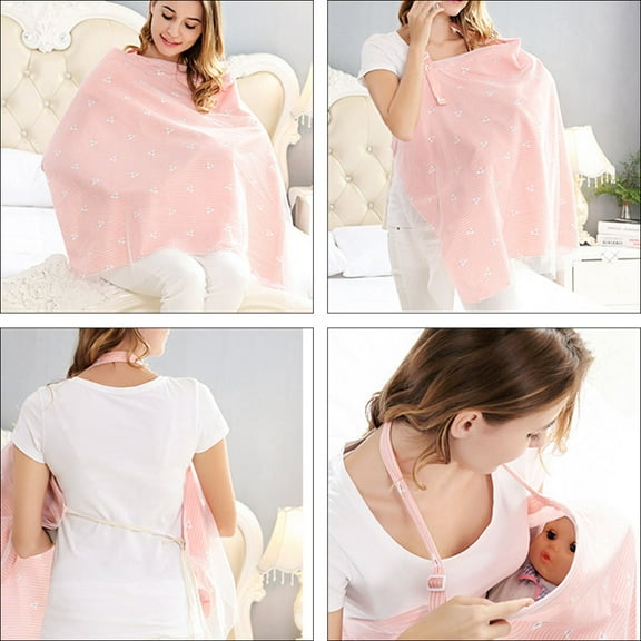 WRISTBIQUE Breastfeeding Nursing Towel Pink Stroller Shade 1Pcs 38.6x27.6in