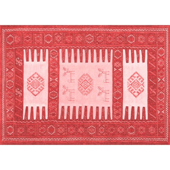 Ahgly Company Indoor Rectangle Southwestern Red Country Area Rugs, 2' x 5'