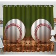 thumbnail image 1 of ABPHQTO Cortina de ventana de deportes de béisbol Cortina de cocina Tamaño 130x210 cm (dos piezas), 1 of 2