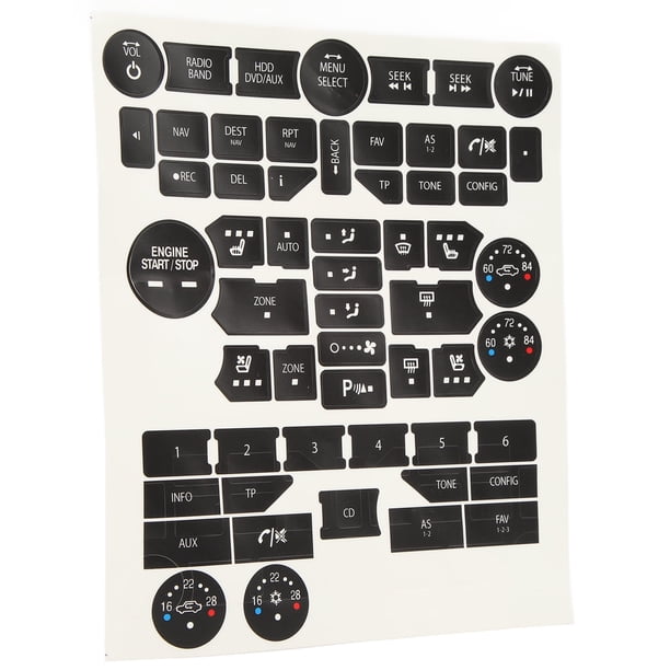 Calcomanías de reparación de botones de interruptores de ventanas, juego de calcomanías de reparación de botones de interior de automóvil, calcomanías d