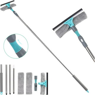 Window Squeegee, 2 in 1 Car Window Squeegee Kit with 48'' Extendable Handle for Cleaning Outdoor & Indoor Windows, Detachable Window Washing Equipment