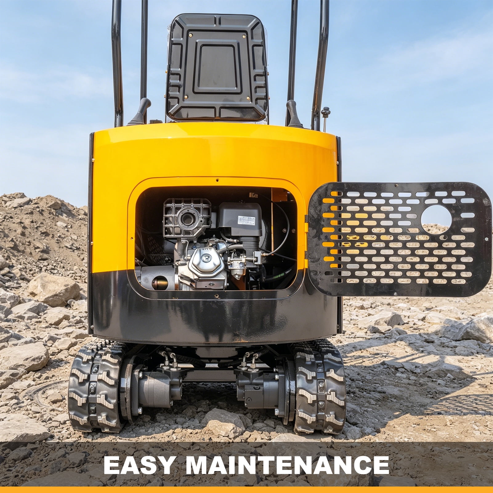 MMS 1.5 Ton Mini Excavator, Pilot Control, Swing Boom, B&S 13.5HP 420cc EPA GAS Engine Crawler Small Digger Machine MS15