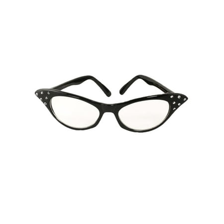 Black Cat Eye Glasses with Rhinestones - Hey Viv 50s Style