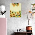 thumbnail image 3 of Sikiie Sunflowers On A Yellow Background Print Canvas Decorative Hanging Painting, Anti-shrinkage Hanging Frame, Suitable for Home, Office Wall Decorations, 3 of 6