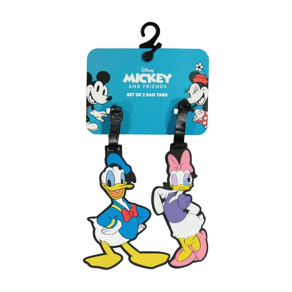 Disney Classic 2-Piece Suitcase ID Tag Set with Adjustable Straps, Multi