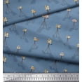 thumbnail image 1 of Soimoi Blue Velvet Fabric Stand & Camera Fashion Printed Craft Fabric by the Yard 58 Inch Wide, 1 of 1