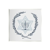 Stupell Industries Hanukkah Menorah Botanical Laurel Graphic Art Unframed Art Print Wall Art, Design by Susan Jill