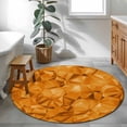 thumbnail image 3 of Round Rugs 4 Ft, Orange Geometric Non Slip Area Rugs for Kitchen Bedroom Entryway, Modern Luxury Aesthetic Abstract Motifs Washable Carpet Runner Rug Floor Mats for Bedroom Home Decor, 3 of 8