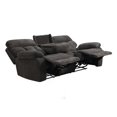 thumbnail image 3 of Benjara Charl 87 Inch Power Recliner Sofa, USB, Drop Tray, Dark Gray Polyester, 3 of 6