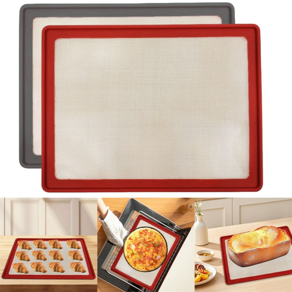 Metal Frame Silicone Mat Non-Stick Oven Sheet Liner Kitchen Baking Tray 42X32Cm