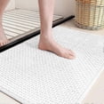 thumbnail image 1 of Color&Geometry White Chenille Bathroom Rugs- Non Slip, Absorbent, Quick Dry, Thin, Machine Washable- 20"x32" Small Bath Mat Carpet Bath Rugs for Bathr, 1 of 2