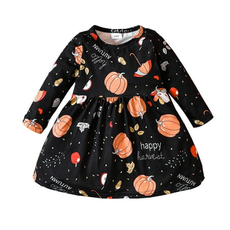 

Toddler Baby Girls Dress Long Sleeve Pumpkin Print Party Dresses Fall Winter Clothes 3x Denim Dress Rainbow Long Sleeve Summer Dress under 10 Holiday Sweater for Kids Girls Pumpkin Dress Dress Little