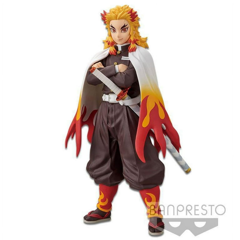 Demon Slayer Kyojuro Rengoku Squatting Ver PVC Figure Collectible  Brinquedos Model Gift Doll