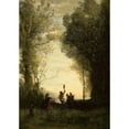 thumbnail image 2 of Jean-Baptiste-Camille Corot 11x14 Black Ornate Wood Framed Double Matted Museum Art Print Titled: Italian Dance (1865-1870), 2 of 5