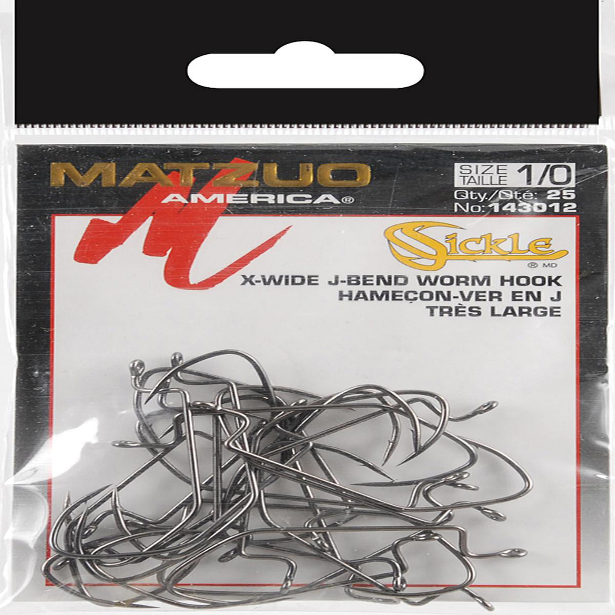matzuo 143012   1/0 sickle x-wide j-bend worm hook 25 per pack 
