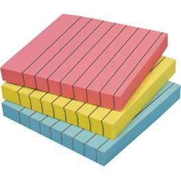 Better Office Products Lined Sticky Notes – 3x3 Inch, 10 Pack (1,000 Sheets), Pastel Colors, Strong Adhesive, No Curling