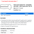 thumbnail image 2 of Valve Cover Gasket Set - Compatible with 2000 - 2005 Toyota Echo 1NZ-FE 2001 2002 2003 2004, 2 of 2