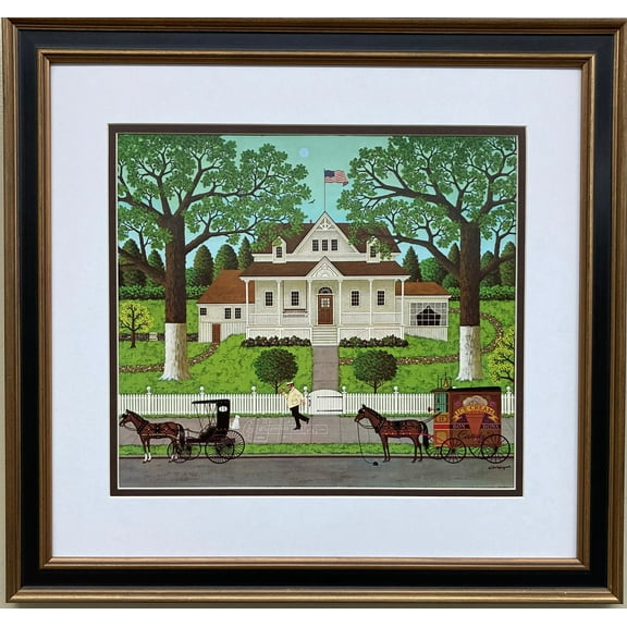 Charles Wysocki "Ice Cream And Hopscotch" Newly FRAMED Art Americana Rural Generic