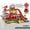 Fire model-42pieces, variant on Parking Garage Toy Playset, Race Car Ramp Track with 3 Alloy Car for Toddler, Gifts for Age 3-7 Kids-Red