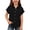 Black, variant on UACY Girls Casual Cotton Linen Button Down Short Sleeve Shirts Solid Summer Beach Blouses Tops with Pocket (Beige, 3-4 Years)