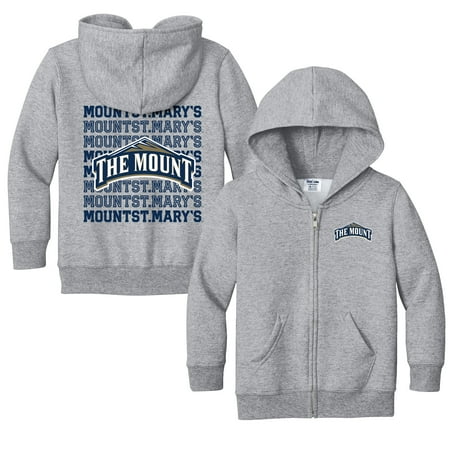 Toddler Chad & Jake Heather Gray Mount St. Mary's Mountaineers Retro Full-Zip Hoodie Sweatshirt