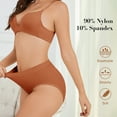 thumbnail image 4 of Women High Waisted Underwear Shapewear, Seamless Briefs Full Coverage Ladies Panties Black+Skin+Caramel+Coffee 2XL, 4 of 7