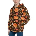 thumbnail image 2 of Kdxio Autumn Pumpkin Pattern Boys Athletic Unisex Boys Girls Hoodie with Pocket Sweatshirts-Large, 2 of 6