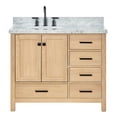 thumbnail image 2 of Ariel Cambridge 43 Inch Single Oval Sink Bathroom Vanity With Italian Carrara Marble Countertop 1.5 Inch Edge In Oak, 2 of 10