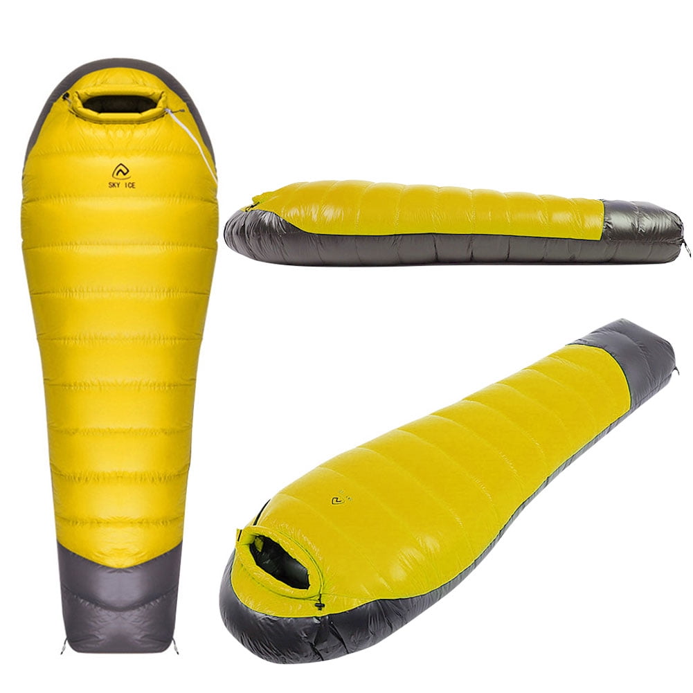 BLEEUS Goose Down Camping Sleeping Bag Ultralight For Outdoor Indoor Camping Supplies (Yellow 600g)