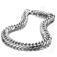 thumbnail image 2 of HEAVY 19/21mm Silver Cut Curb Cuban Link Chain 316L Stainless Steel Men Necklace, 2 of 5