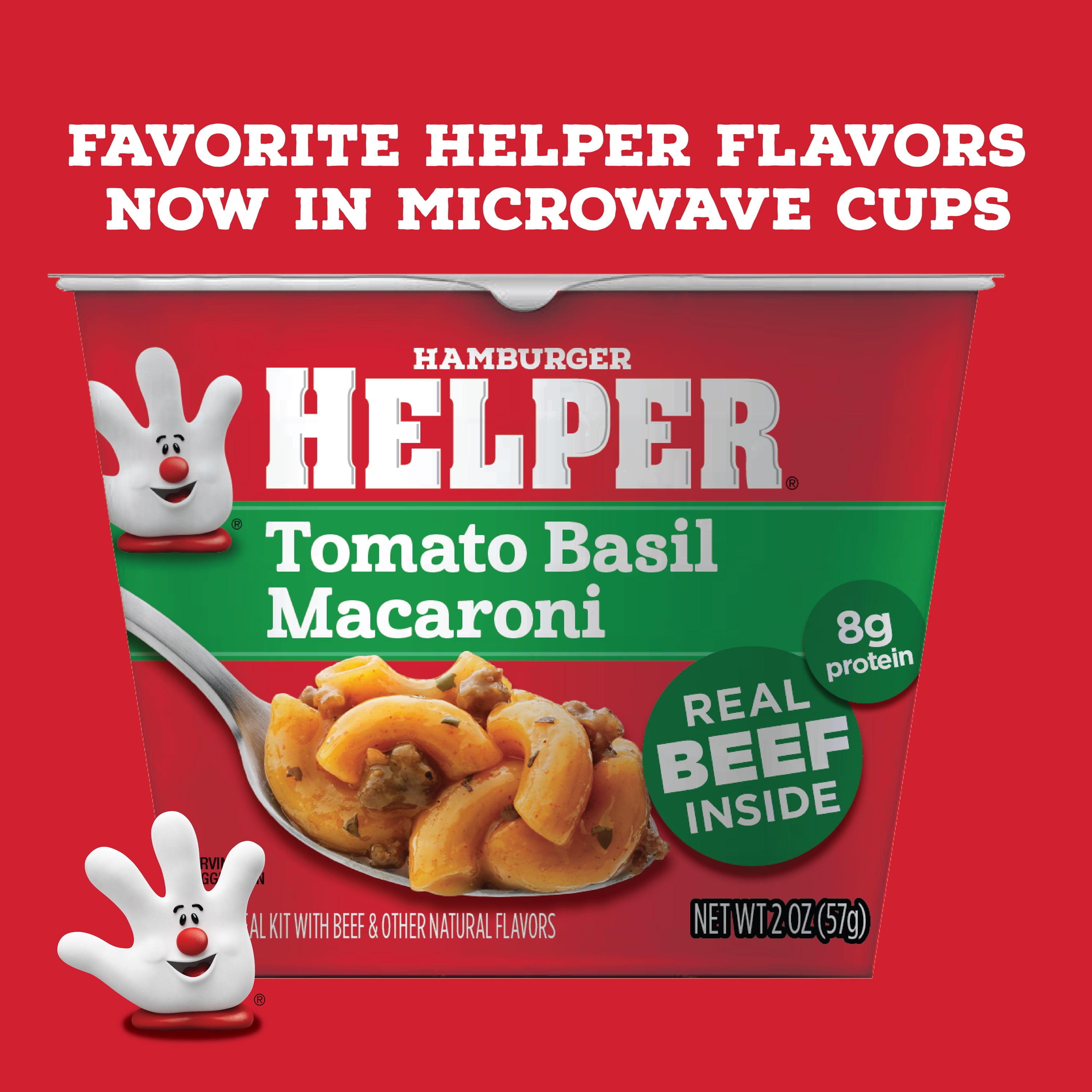 (6 pack) Hamburger Helper Tomato Basil Macaroni, 2 oz Microwave Cup, Shelf Stable (Dried)