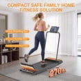 thumbnail image 3 of Hind 2.5HP Treadmills, Compact Under Desk Walking Treadmill Pad with Handle Bar Removable, 0%-8% Incline, Remote Control and LED Display, Red, 3 of 10